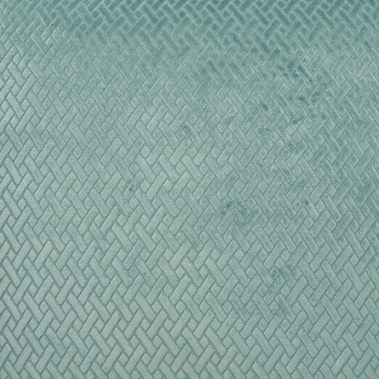 Teal geometric-patterned pillow, 24" x 24", with soft fabric and a subtle gradient.