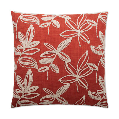 D.V. KAP HOME   24" x 24" Gansu Pillow - Tomato Beach, Floral    - 2253-T-2424
