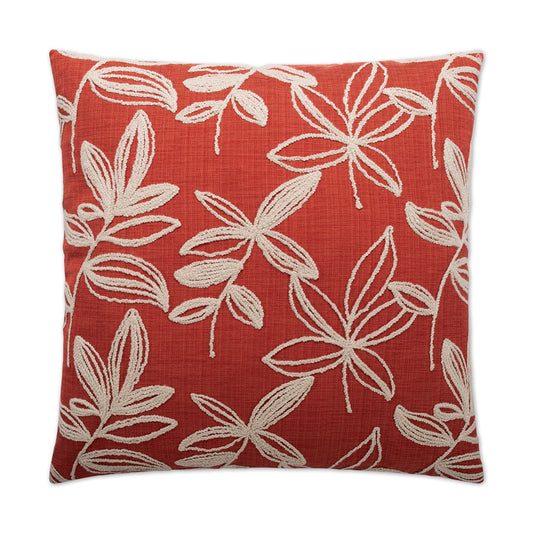 D.V. KAP HOME   24" x 24" Gansu Pillow - Tomato Beach, Floral    - 2253-T-2424