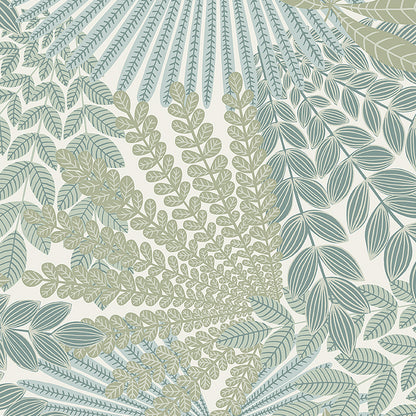 SCHUMACHER WALLCOVERING  BORASTAPETER VELVET LEAVES   IVORY AND SAGE   - 2262