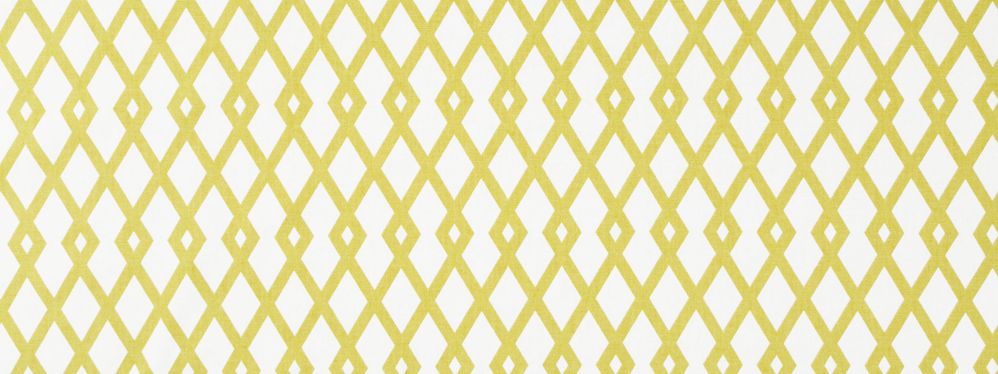 Yellow diamond lattice pattern with intersecting diagonals, a repeating chevron motif for wallpaper or fabric.