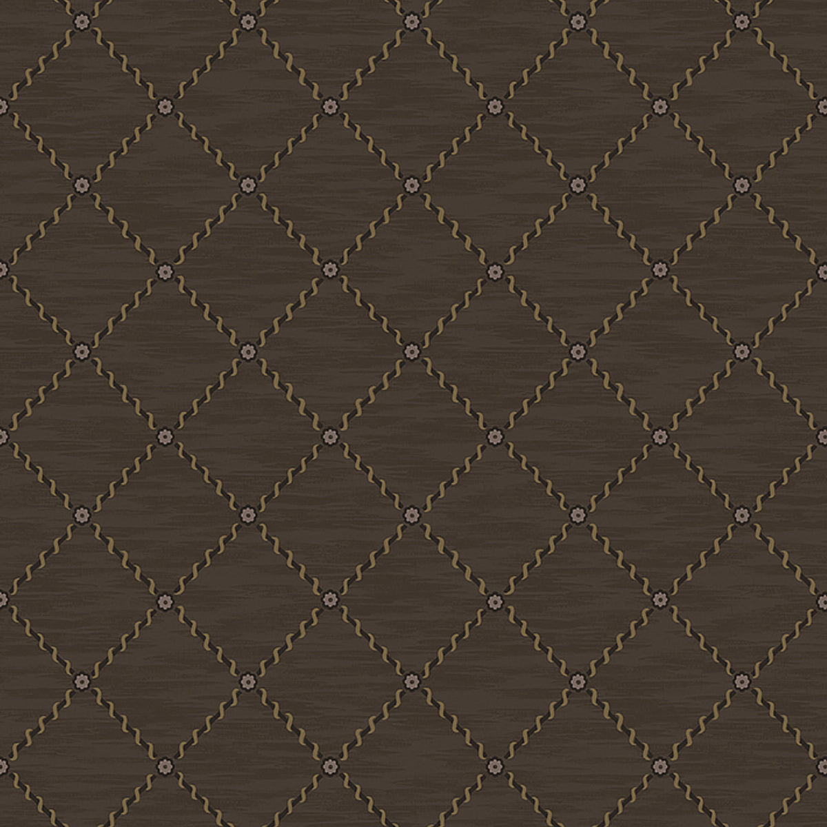 SCHUMACHER  Borastapeter GOLDEN TRELLIS   BROWN , GOLD   - 2264