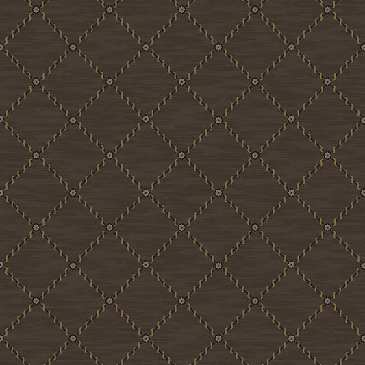 SCHUMACHER  Borastapeter GOLDEN TRELLIS   BROWN , GOLD   - 2264