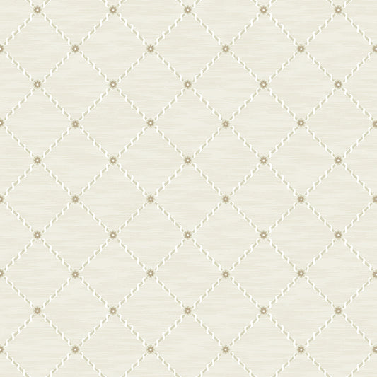 SCHUMACHER WALLCOVERING  BORASTAPETER GOLDEN TRELLIS   PARCHMENT AND GOLD   - 2267