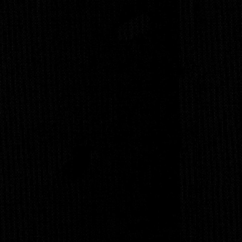 Solid black fabric texture with faint pattern.