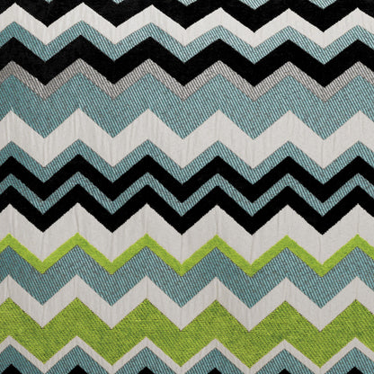 D.V. KAP HOME   24" x 24" Chevron Pillow - Aqua Chevron    - 2269-A-2424