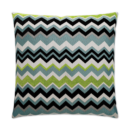 D.V. KAP HOME   24" x 24" Chevron Pillow - Aqua Chevron    - 2269-A-2424