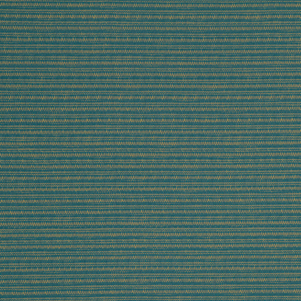 Teal & beige striped woven fabric texture; horizontal stripes, upholstery material for furniture.