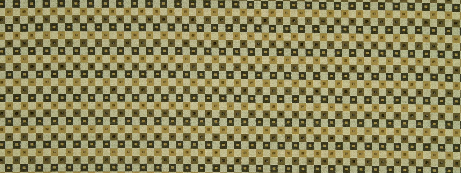 Brown, tan and cream checkered tweed-like fabric with tiny square motifs; rustic woven upholstery fabric.