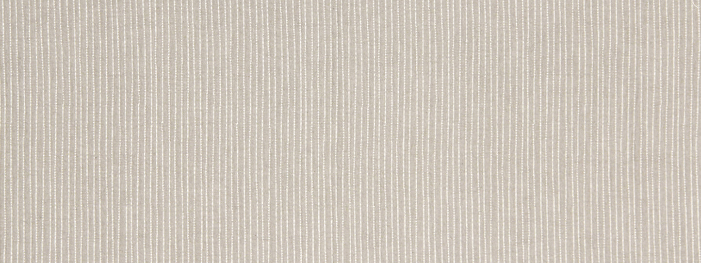 Beige ribbed upholstery fabric swatch with vertical texture; linen-like material suitable for furniture upholstery and home décor.