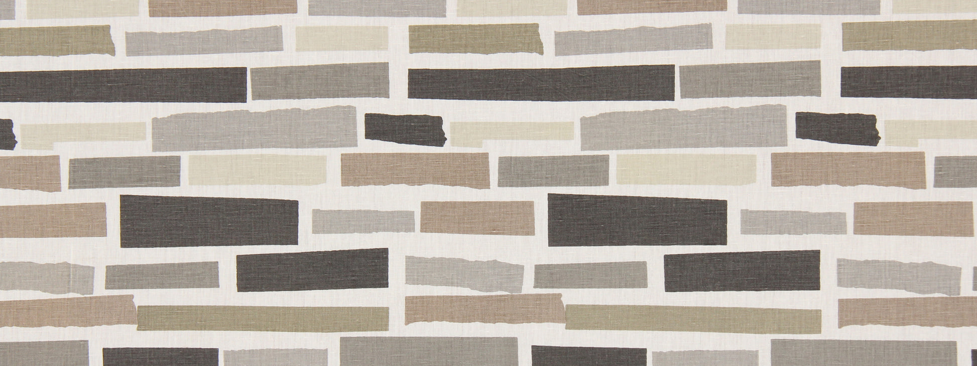 Neutral-toned rectangular ceramic tiles arranged in a staggered brick pattern.