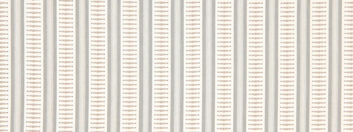 Graphite and cream vertical striped pattern with subtle texture; neutral, versatile decor.