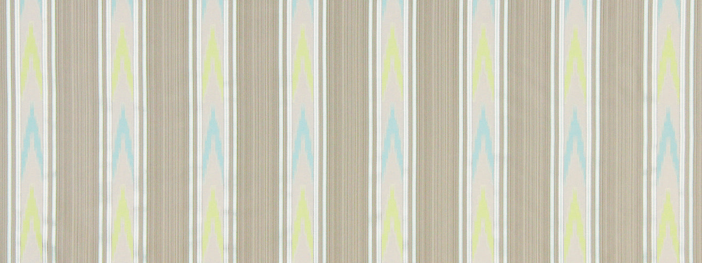 Grey vertical stripe pattern with pale blue diamonds and soft yellow accents, multipurpose fabric or wallpaper style.