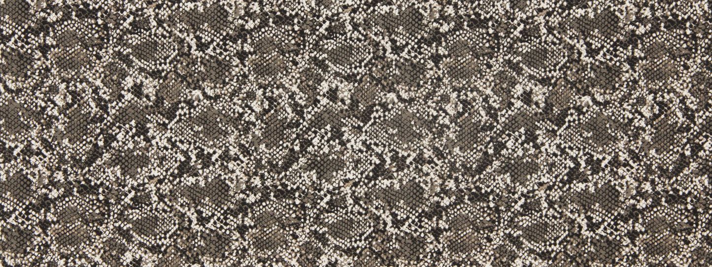 Brown and beige snakeskin-print fabric with a textured scale pattern.