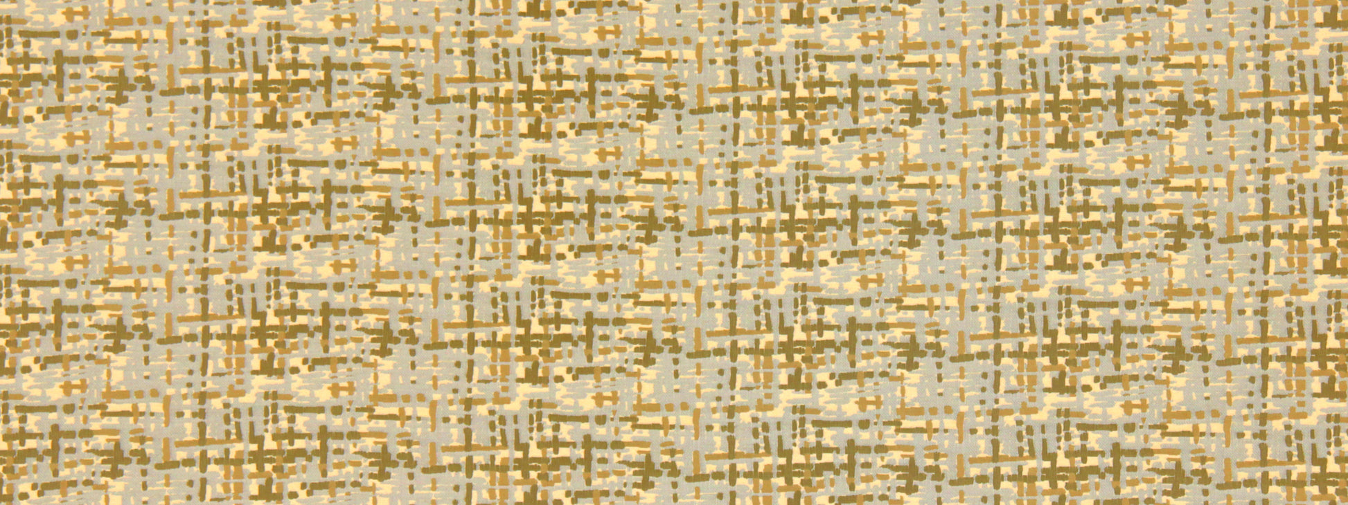 Beige fabric with gold metallic plaid pattern; luxe upholstery textile.
