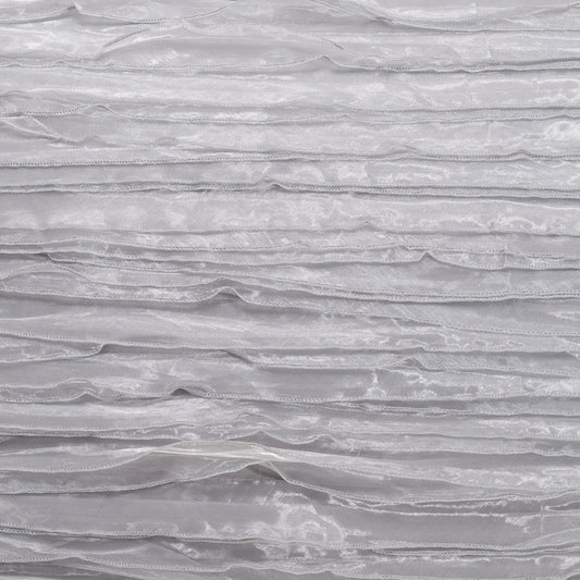 D.V. KAP HOME 2301-S-YARD Ruffles Fabric - Silver Solid, Textured  Silver, Grey   - Ruffles