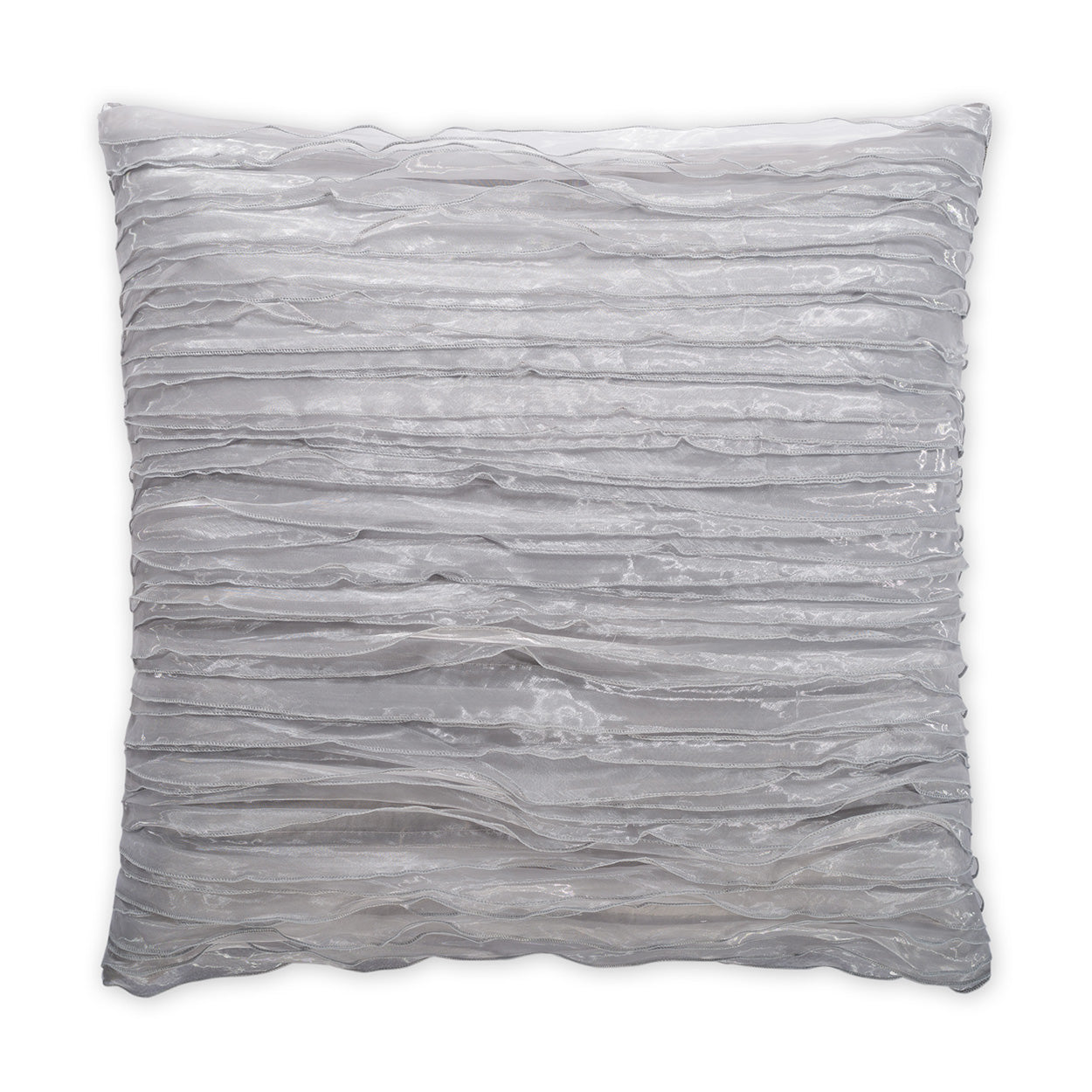 D.V. KAP HOME   24" x 24" Ruffles Pillow - Silver Solid, Textured    - 2301-S-2424