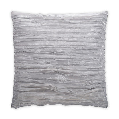 D.V. KAP HOME   24" x 24" Ruffles Pillow - Silver Solid, Textured    - 2301-S-2424