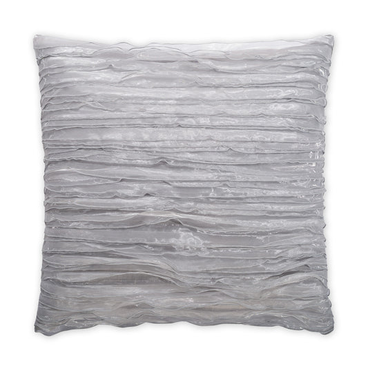 D.V. KAP HOME   24" x 24" Ruffles Pillow - Silver Solid, Textured    - 2301-S-2424