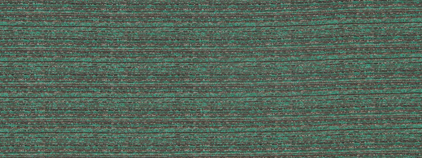 Green and teal striped woven fabric with a dark charcoal base and a textured knit-like surface.