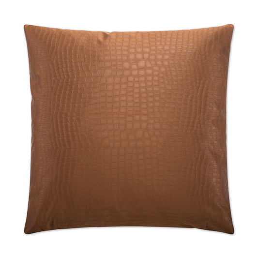 D.V. KAP HOME   24" x 24" Croc Pillow - Copper Animal    - 2302-C-2424