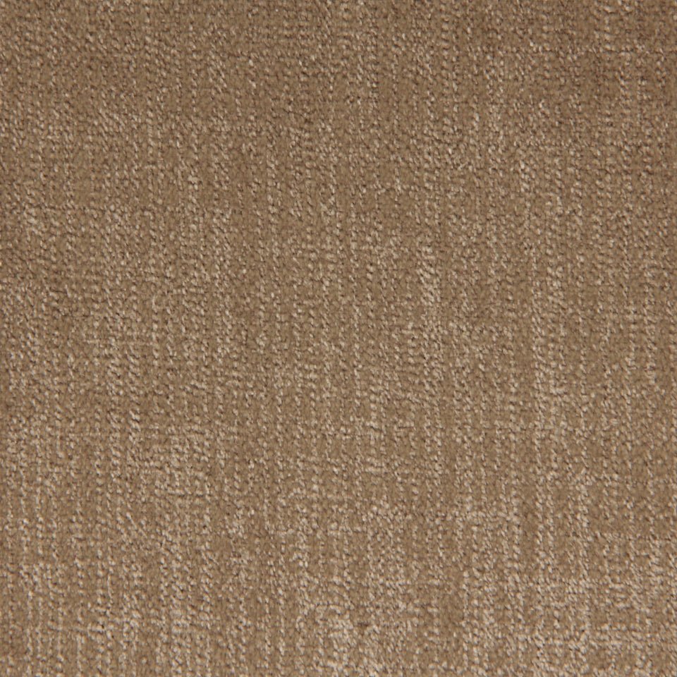 Brown woven upholstery fabric with looped fibers, warm tan shade, durable material.
