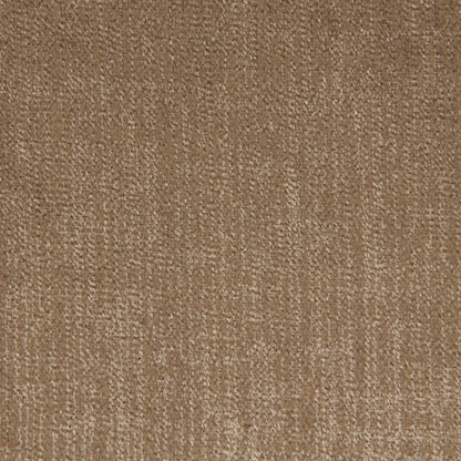 Brown woven upholstery fabric with looped fibers, warm tan shade, durable material.