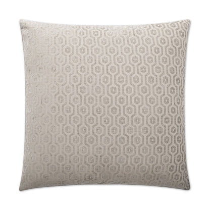 Grey 24" x 24" square decorative throw pillow with subtle textured interlocking hex ring pattern.