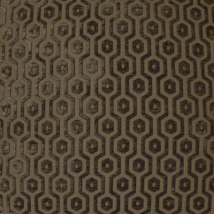 Taupe-brown pillow with a mocha geometric hexagon pattern and subtle woven texture, 24" x 24