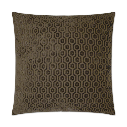 D.V. KAP HOME   24" x 24" Seneca Pillow - Mocha Geometric    - 2309-M-2424