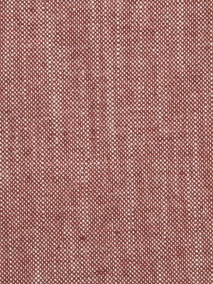 Close-up of crimson linen canvas upholstery fabric with a speckled, tweed-like texture.