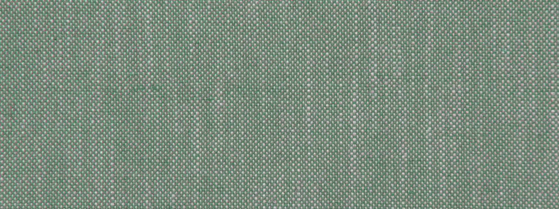 Olive green linen canvas upholstery fabric close-up with tiny white specks.