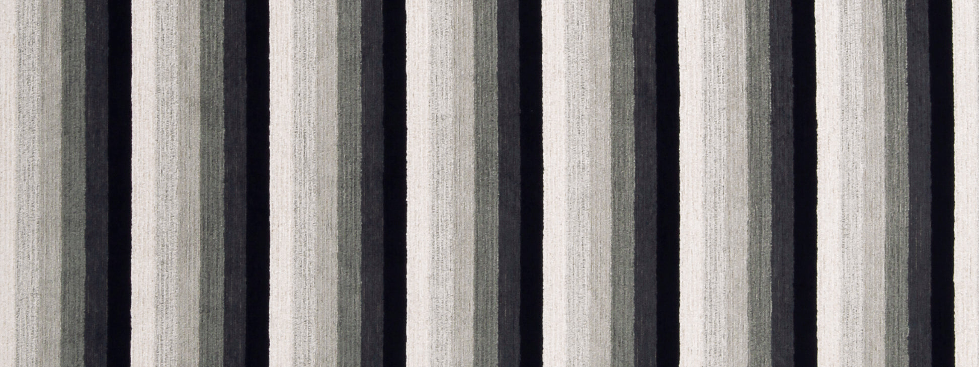 Vertical gray striped woven fabric with alternating dark charcoal and light heather-gray bands.