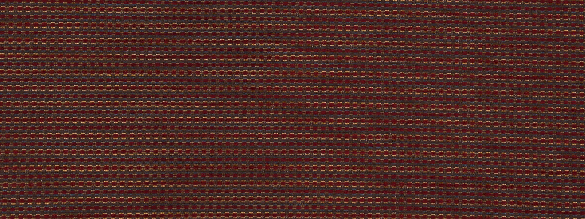 Dark brown woven upholstery fabric with subtle red & orange threads; textured.