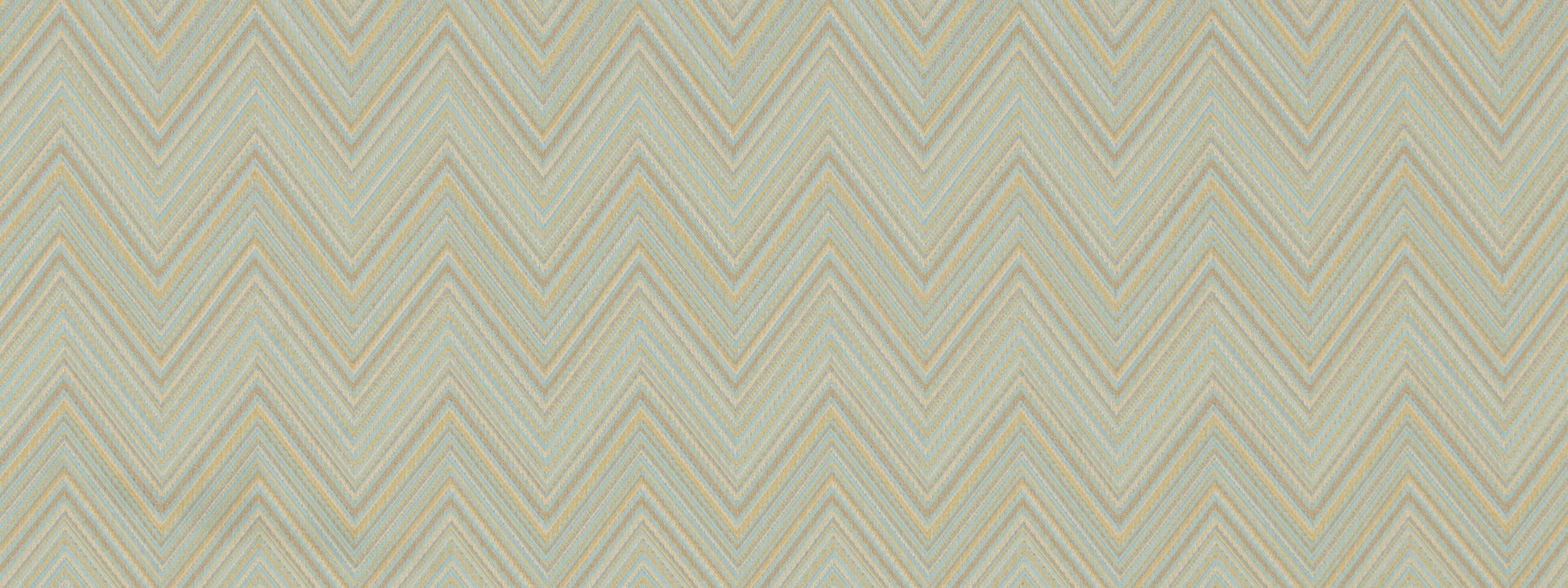 Pastel chevron upholstery fabric in beige, cream and pale blue; geometric zigzag pattern.