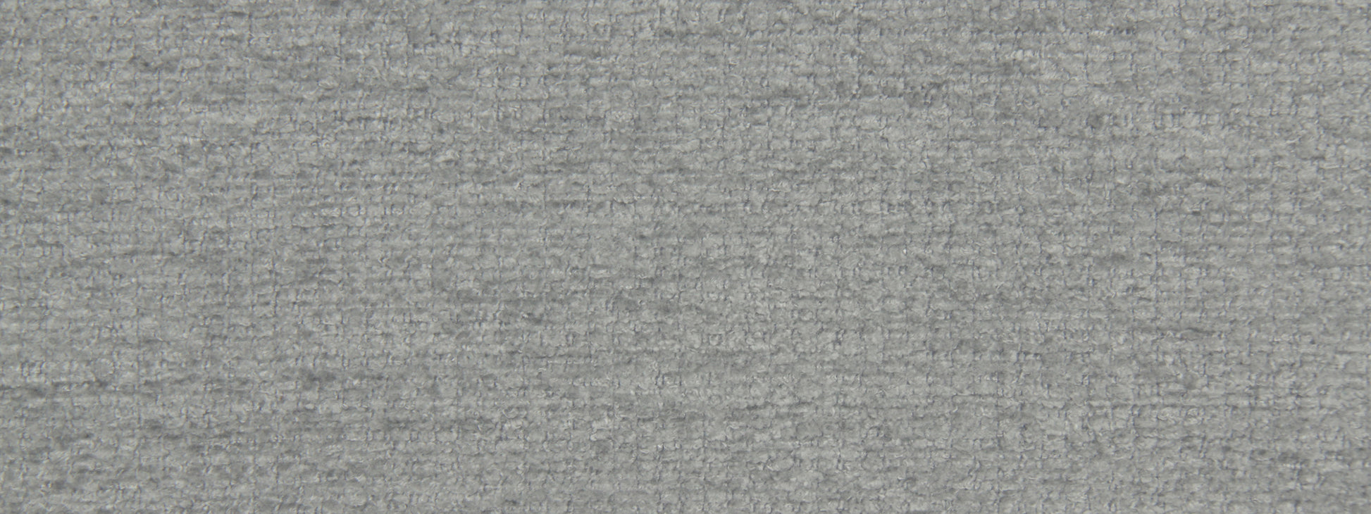 Close-up of gray heather chenille upholstery fabric with a soft, textured surface.