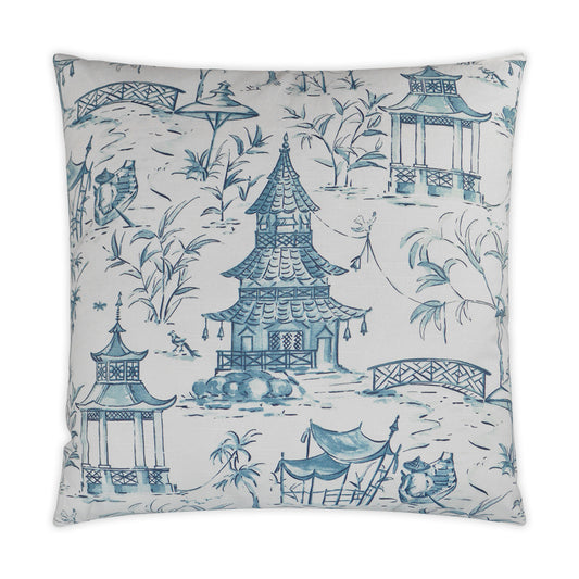 D.V. KAP HOME   24" x 24" Pagodas Pillow Novelty    - 2323-2424