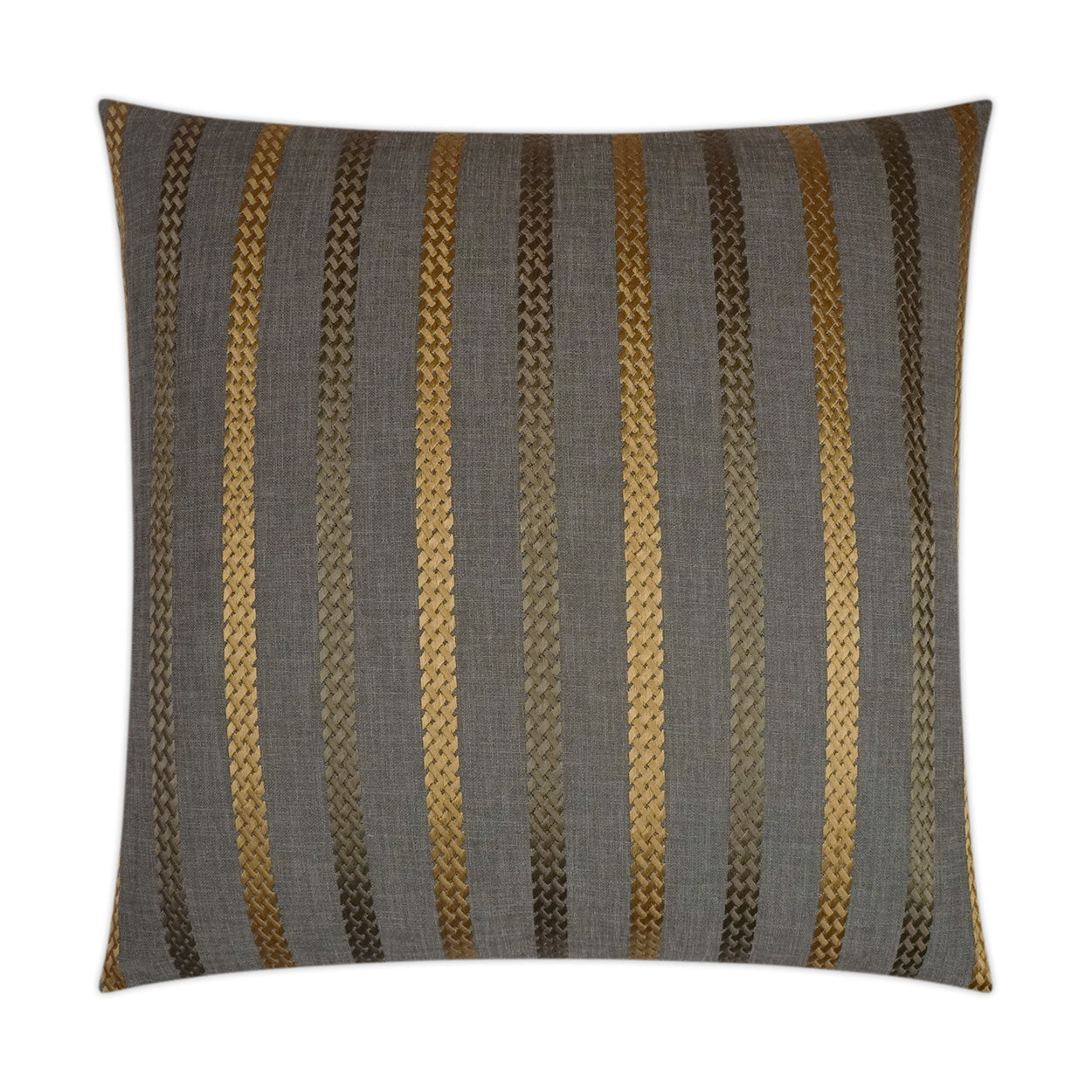 D.V. KAP HOME   24" x 24" Cheverny Pillow - Charcoal Stripes    - 2329-C-2424