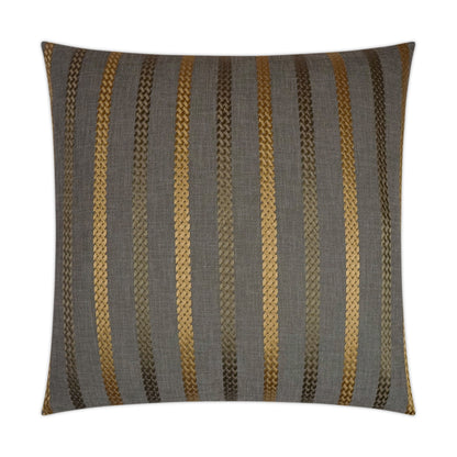 D.V. KAP HOME   24" x 24" Cheverny Pillow - Charcoal Stripes    - 2329-C-2424