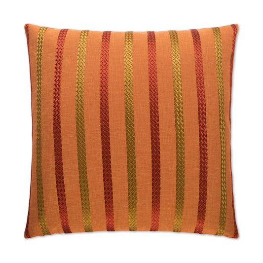 D.V. KAP HOME   24" x 24" Cheverny Pillow - Flame Stripes    - 2329-F-2424