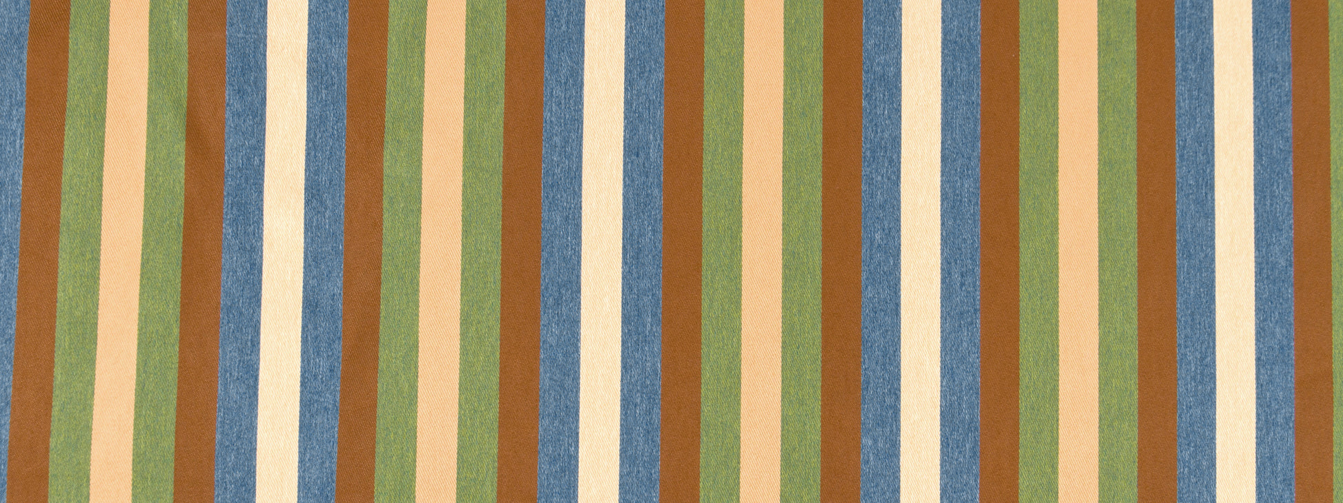Leaf-pattern upholstery fabric in olive green, teal, tan, beige, brown and blue.