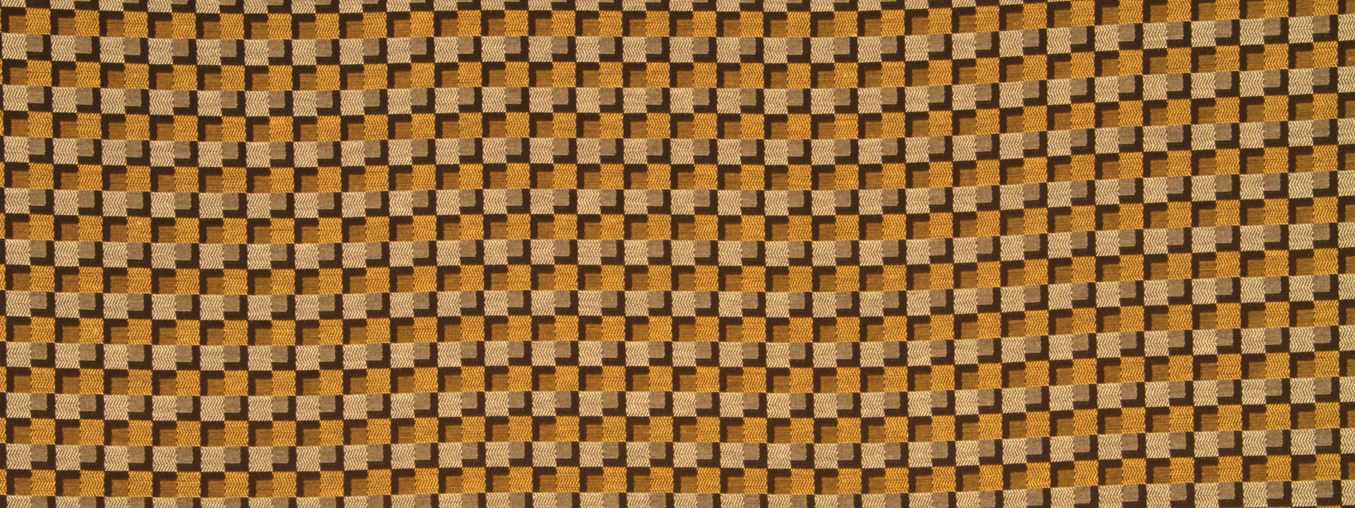 Close-up of walnut-brown woven fabric with a small checkered pattern; textured textile suitable for upholstery or crafts.
