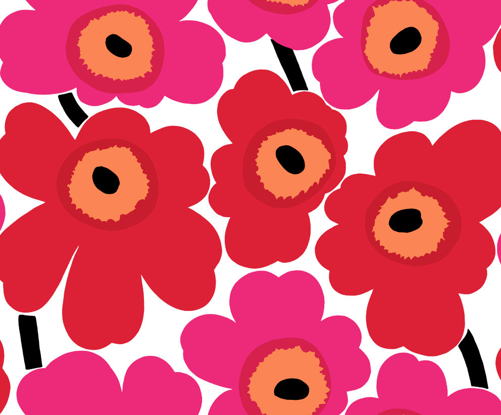 Marimekko Marimekko Vol. 5 Unikko Illustration Contemporary Pink Satin Sidewall - 23354X