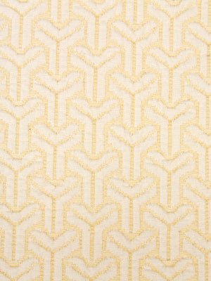 Cream background with pale yellow interlocking Y-shaped trellis pattern; subtle textured look.