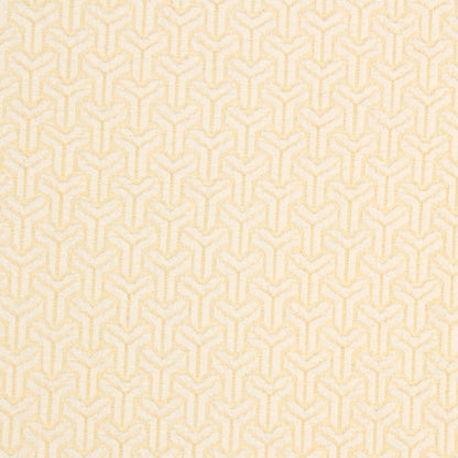 Cream-beige upholstery fabric with a repeating interlocking Y-shaped motif; subtle geometric pattern.