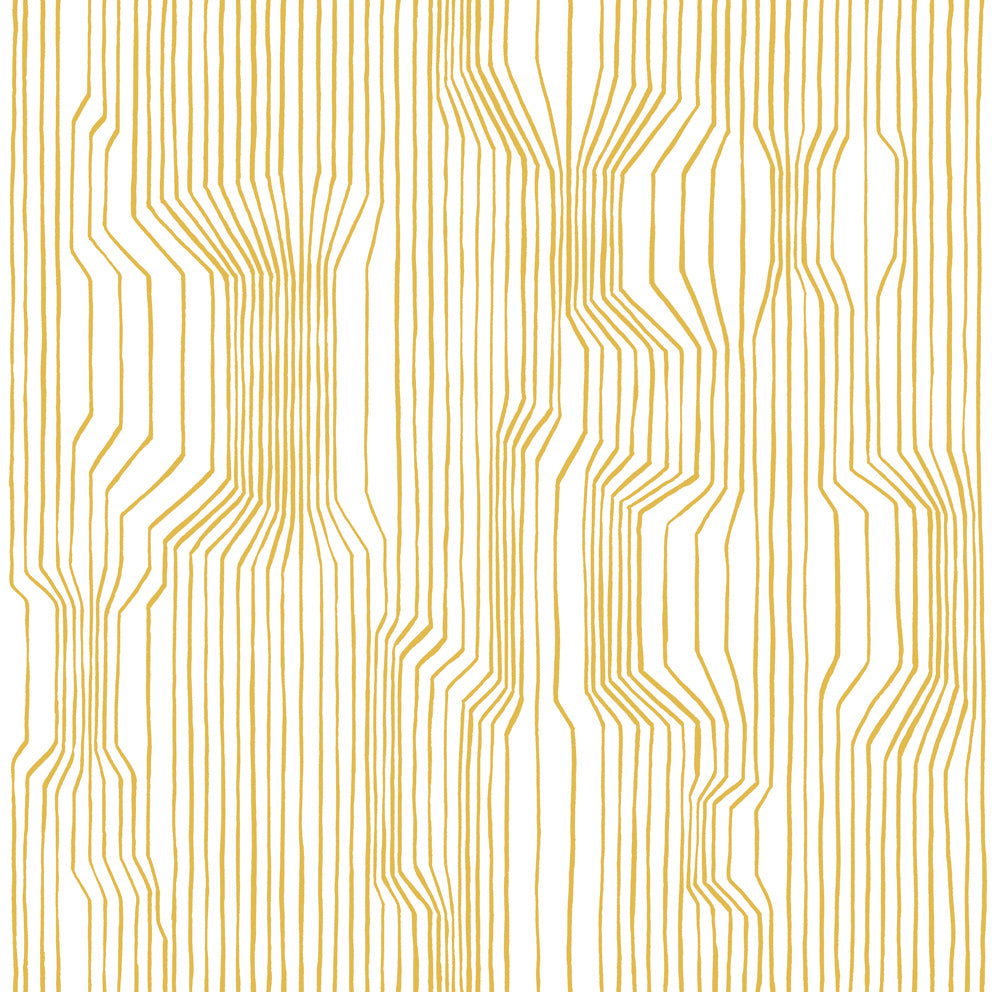 Marimekko Marimekko Vol. 5 Frekvenssi Illustration Contemporary Yellow Satin Sidewall - 23367X