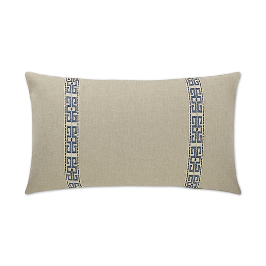 D.V. KAP HOME   14" x 24" St. John Lumbar Pillow - Linen Band & Ribbon    - 2340-L-1424