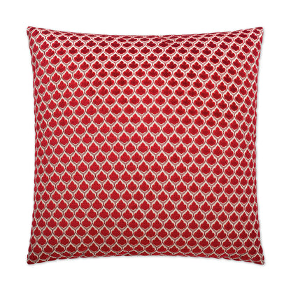 D.V. KAP HOME   24" x 24" Posh Pillow - Red Traditional    - 2355-R-2424