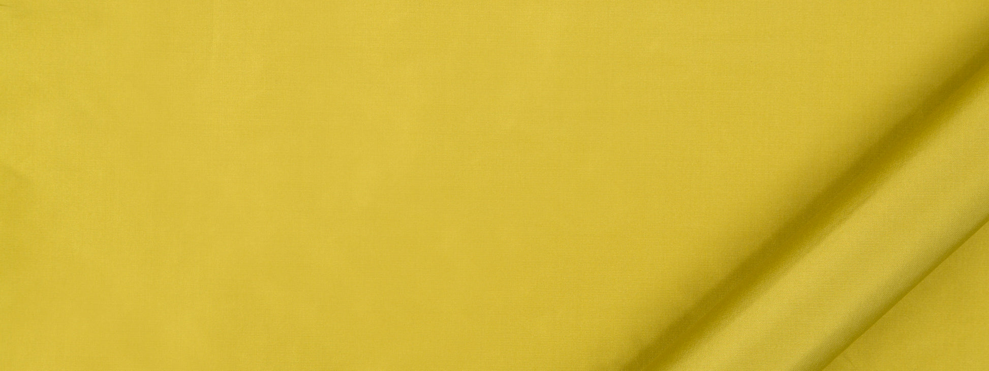 Bright yellow fabric close-up with subtle vertical stripes and a diagonal fold.