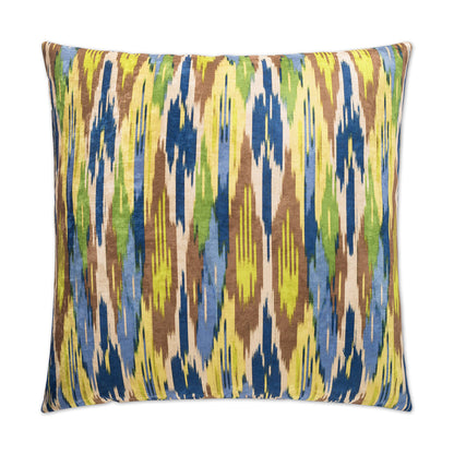 D.V. KAP HOME   24" x 24" Painted Pavillion Pillow - Blue Modern, Abstract    - 2360-B-2424